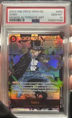2023 One Piece Card Game Sabo (Manga Alt Art) OP04-083 PSA 10 - Image 1
