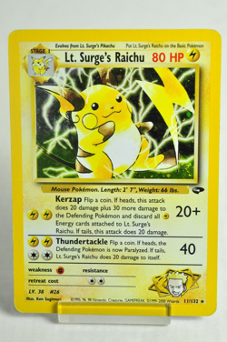 Pokemon card Lt. Surge's Raichu 11/132 Holo Rare Gym Challenge 2000 English MP - Image 1