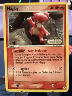 Pokemon Card - Magby Legend Maker 58/92 Common Reverse Holo Stamped - Image 1