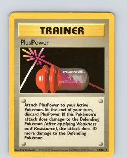 Pokemon TCG Pluspower Base Set 84/102 Unlimited Uncommon Card WOTC LP-NM - Image 1
