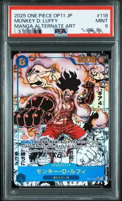 PSA 9 Monkey D. Luffy OP11-118 Manga Alt Fist of Divine ONE PIECE Card Japnese - Image 1