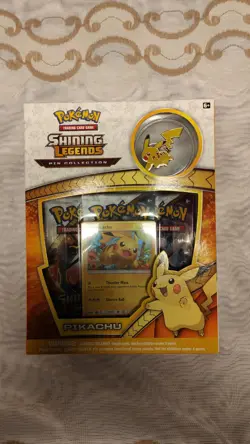 Pokemon TCG Shining Legends Pin Collection Pikachu And Mewtwo Boxs Sealed - Image 1