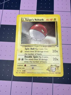 Pokemon TCG Lt. Surge's Voltorb Gym Heroes Regular Common Card 84/132 - Image 1