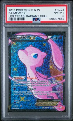 2013 POKEMON B&W LEGEND TREASURES RADIANT COLL #RC24 FULL ART/MEW EX PSA 8 - Image 1