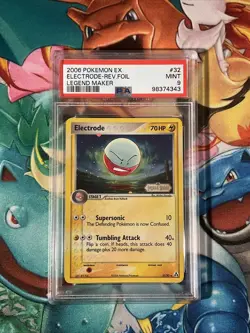 2006 Pokemon Legend Maker 32 Electrode Reverse Foil Holo Stamp PSA 9 MINT - Image 1