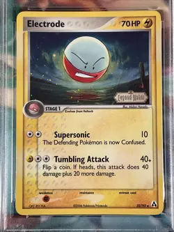 2006 Pokemon Legend Maker 32 Electrode Reverse Foil Holo Stamp PSA 9 MINT - Image 3