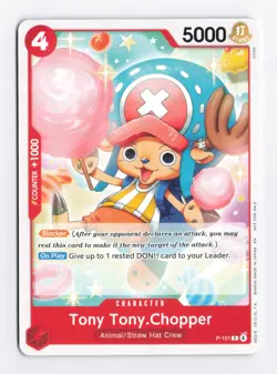X4 Tony Tony Chopper P-101 Promo English Playset One Piece TCG Card Lot NM - Image 1