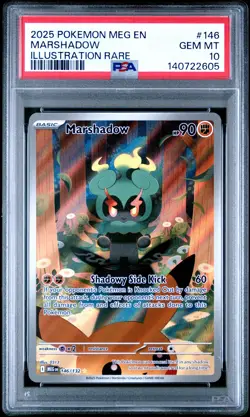 2025 POKEMON MEG EN-MEGA EVOLUTION ILLUSTRATION RARE #146 MARSHADOW PSA 10 - Image 1