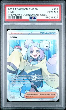 2024 POKEMON SVP EN-SV BLACK STAR PROMO IONO PREM TOURNAMENT COLL IONO PSA 10 - Image 1