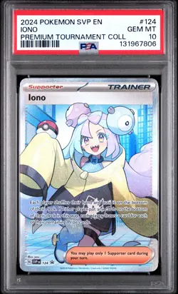 2024 POKEMON SVP EN-SV BLACK STAR PROMO IONO PREM TOURNAMENT COLL IONO PSA 10 - Image 1