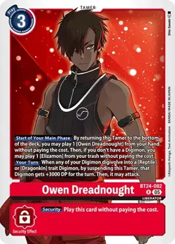 Digimon BT24 Time Stranger Bt24-082 Owen Dreadnought Rare Foil Card - Image 1