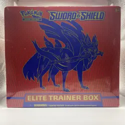 Pokemon TCG Sealed Sword and Shield Base Set ETB Elite Trainer Box Zacian, New - Image 1
