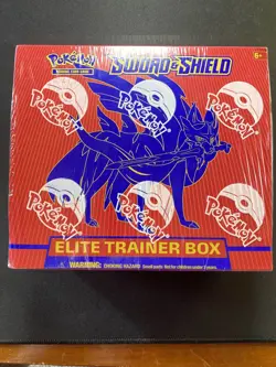 Sword and Shield Base Set ETB Elite Trainer Box Zacian Pokemon TCG Sealed - Image 1