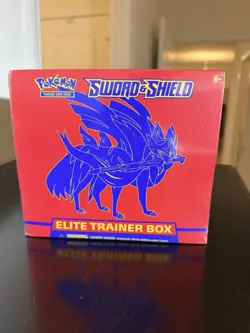 Pokemon TCG Sealed Sword and Shield Base Set ETB Elite Trainer Box Zacian, New - Image 1