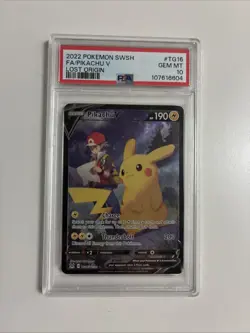 Pokemon Pikachu v TG16/TG30 Lost Origin Alternate Art Ultra Rare Card PSA 10 - Image 1