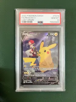 Pikachu V TG16/TG30 PSA 10 Gem Mint Lost Origin Trainer Gallery Pokemon Card - Image 2