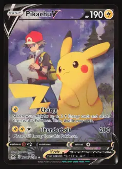 Pikachu V - TG16/TG30 - Full Art Trainer Gallery - Lost Origin - Pokemon Card - Image 1