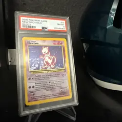 2000 POKEMON BASE SET 2 #10 MEWTWO-HOLO PSA 8 - Image 1