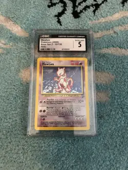 Mewtwo Base Set 2 Holo 10/130 Pokemon Card CGC 5 excellent - Image 1
