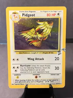 Pokemon TCG Pidgeot #014/130 Base Set 2 Holo Rare WOTC VTG 2000 HP/DMG - Image 1