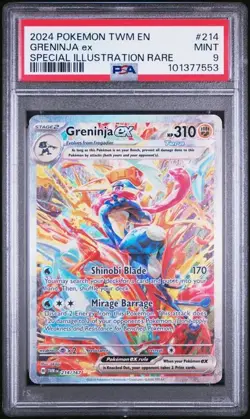 GRENINJA EX 2024 POKEMON TWILIGHT SPECIAL ILLUSTRATION RARE 214/167 PSA 9 🔥📈 - Image 1