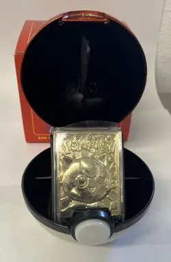1999 Burger King Pokemon Pokeball with 23K Gold Plated Card JIGGLYPUFF Red COA - Image 1