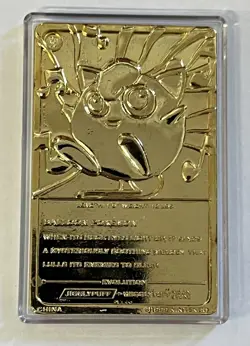 1999 Burger King Pokemon Pokeball with 23K Gold Plated Card JIGGLYPUFF Red COA - Image 3