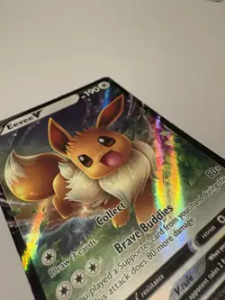 Eevee V SWSH065 - SWSH Black Star Promo Full Art - Pokemon TCG Card LP - Image 3