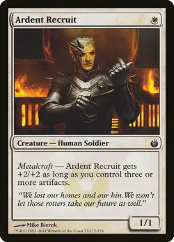 1x Ardent Recruit - NM English MTG - Mirrodin Beseiged - Image 1