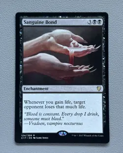 Sanguine Bond 124/309 Rare Enchantment Commander 2017 Magic The Gathering MTG - Image 1