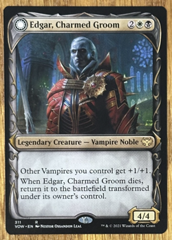 MTG Innistrad Crimson Vow, Edgar, Charmed Groom /Edgar Markov's Coffin -Showcase - Image 1