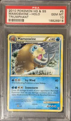 POKEMON 2010 MAMOSWINE HEARTGOLD & SOULSILVER TRIUMPHANT #5 PSA 10 - Image 1