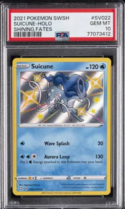 2021 POKEMON SWORD & SHIELD SHINING FATES #SV022 SUICUNE-HOLO PSA 10 - Image 1