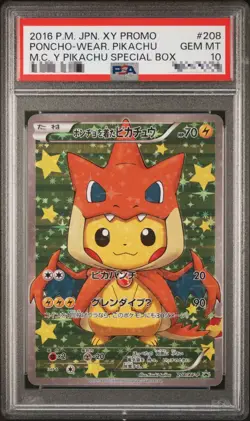 PSA 10 Pokemon Japanese 2016 Poncho Wear. Pikachu MC Y Special Box #208 208/XY-P - Image 3