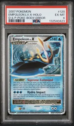 2007 Pokemon Empoleon Lv.X Diamond & Pearl Ultra Rare #120 Graded PSA 6 - Image 1
