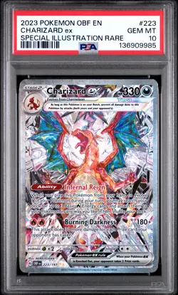 2023 POKEMON OBF EN-OBSIDIAN FLAMES #223 CHARIZARD EX PSA 10 - Image 1