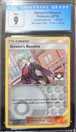 Steven's Resolve - (Pokemon League) 145/168 Reverse Holo CGC 9 Junk Slabs - Image 1