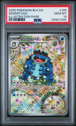 2025 POKEMON BLK EN-BLACK BOLT ILLUSTRATION RARE #105 SEISMITOAD PSA 10 - Image 1