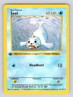LP! Pokemon TCG Seel Base Set 1st Edition 41/102 - Image 1