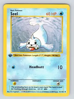 LP! Pokemon TCG Seel Base Set 1st Edition 41/102 - Image 3
