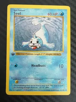 Pokemon TCG Seel 41/102 Base Set Shadowless 1st Edition LP - Image 1