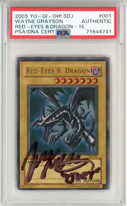 PSA Signed Wayne Grayson Yu-Gi-Oh! Red-Eyes B. Dragon SDJ-001 Starter Deck - Image 1