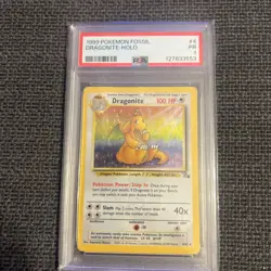 1999 Pokemon Fossil 1st Edition #4 Dragonite Holo🔥PSA 1 - Image 1