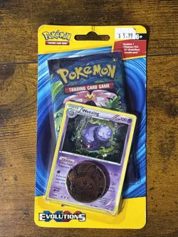 Pokemon TCG XY Evolutions Blister Pack Weezing Promo SEALED Pikachu Coin - Image 1