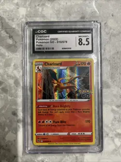 Charizard Pokemon 010/078 NM/Mint CGC 8.5 Holo Pokemon GO 2022 Graded Card TCG - Image 1
