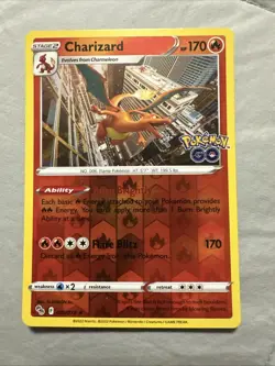 Charizard 010/078 Pokemon Go NM Reverse Holo Rare Pokemon Card - Image 1