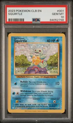2023 pokemon classic collection clb Squirtle holo 001/034 Psa gem mint 10 - Image 1