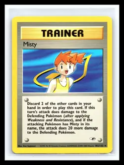 💥 Pokemon 2000 TCG Gym Heroes Trainer Misty 102/132 Rare Unlimited Non Holo - Image 1