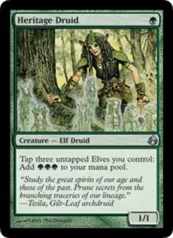 [1x] Heritage Druid - Foil Slight Play, English Morningtide MTG Magic - Image 1
