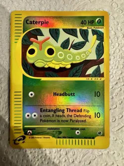 Pokemon Expedition 2002 Caterpie 96/165 Reverse Holo Card WOTC Excellent - Image 1